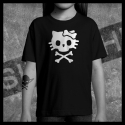 E0003 T-Shirt tête de mort Skullhead Pirate chat kitty os
