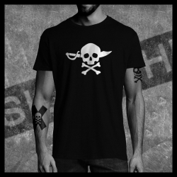 H0012 T-Shirt tête de mort Skullhead Pirate sabre