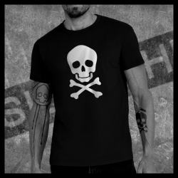 H0043 T-Shirt tête de mort Skullhead Pirate classique machoire