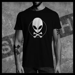 H0078 T-Shirt tête de mort Skullhead Pirate Alien