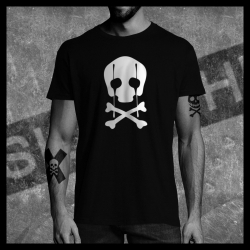 H0072 T-Shirt tête de mort Skullhead Pirate Coulures Larmes