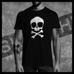 H0062 T-Shirt tête de mort Skullhead Pirate big eyes