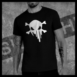 H0055 T-Shirt tête de mort Skullhead Pirate croc coulures